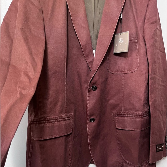 NWT Kroon Harrison Vintage Wash Cotton Sport Coat in Red - Picture 4 of 13